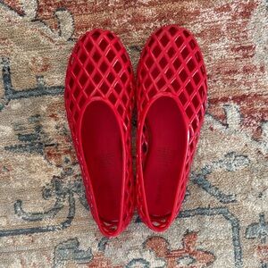 Old Navy Red Women's Slip-On Red Jelly Flats